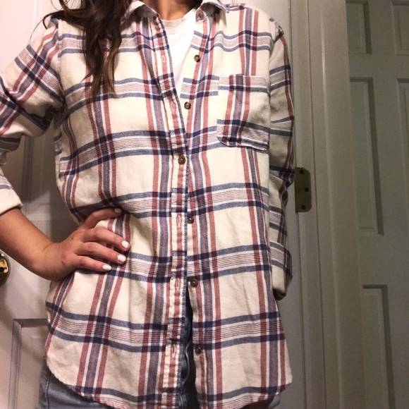 Flannel Button-up Plaid Long Sleeve Shirt - Picture 5 of 8